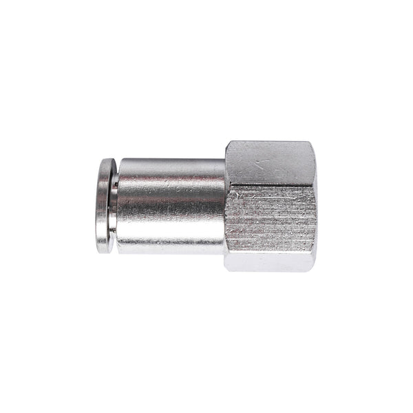 METAL PU FITTING STRAIGHT 6MM 1/4' F, pneumatic fitting, straight connector. Metal pneumatic connector.