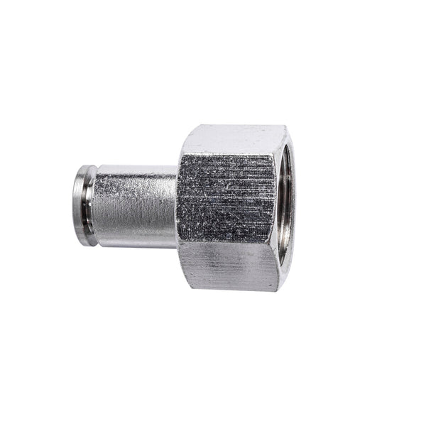 Metal PU Fitting Straight 8mm 1/2" Female Thread - Pneumatic Connector, Air Hose Fitting