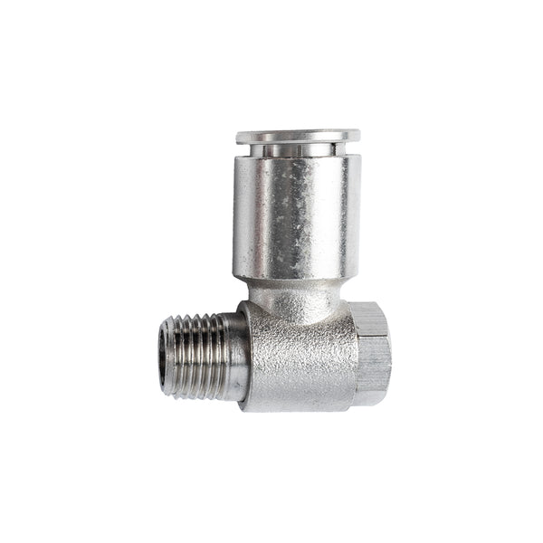Metal Swivel Elbow 12mm x 1/4" Male - Pneumatic/Hydraulic Fitting, Industrial Connector - Durable & Reliable