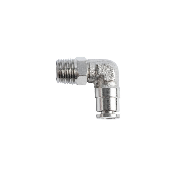 Metal PU Fitting Elbow 4mm 1/8" M - Pneumatic Connector, Threaded Pipe Joint, Air Hose Fitting
