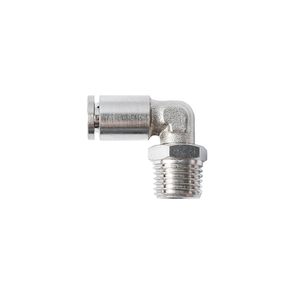 Metal PU Fitting Elbow 6mm 1/4" M - Pneumatic Connector, Durable, Reliable Plumbing Component