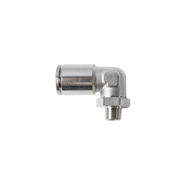 Metal Pneumatic Elbow Fitting - 12mm Tube x 1/8" Male Thread - Durable Air Hose Connector