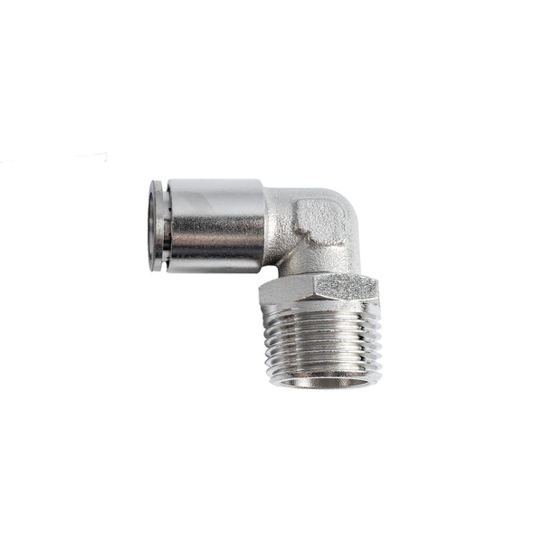 Metal PU Fitting Elbow 12mm 1/2\" M - Pneumatic Fitting, Pipe Connector for Air Hose