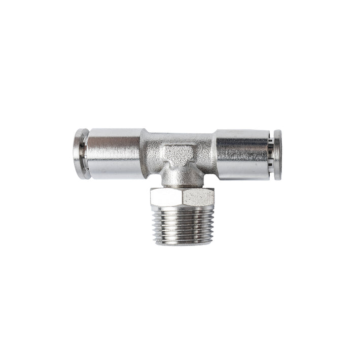Metal Pneumatic T-Joint Fitting, 8mm Tube OD x 3/8