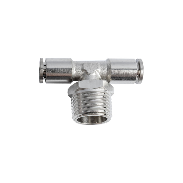 Metal PU Fitting T-Joint 8mm with 1/2" Male Thread - Pneumatic Connector