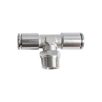 Metal PU Fitting T-Joint 10mm 3/8 inch Male Thread Pneumatic Connector - Pipe Fitting for Air Hose, Tube