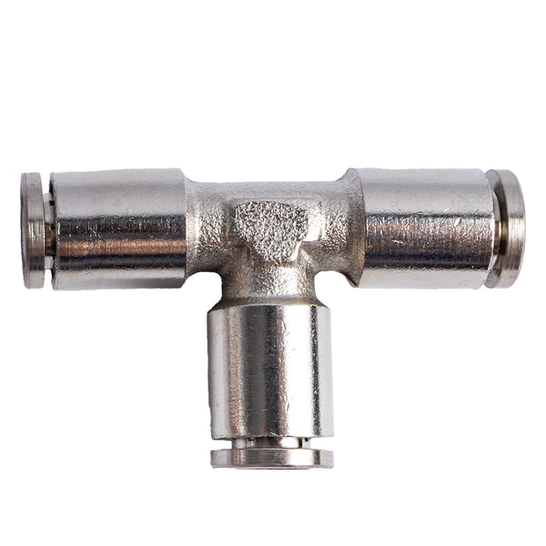 Metal PU Fitting T-Joint 6mm - Pneumatic Connector, Hose Joiner, Tubing Fitting