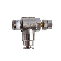 Metal Flow Control 4mm x 1/8' M - Pneumatic Fitting - Speed Controller Valve for Air Hose, Adjustable Flow Control Valve