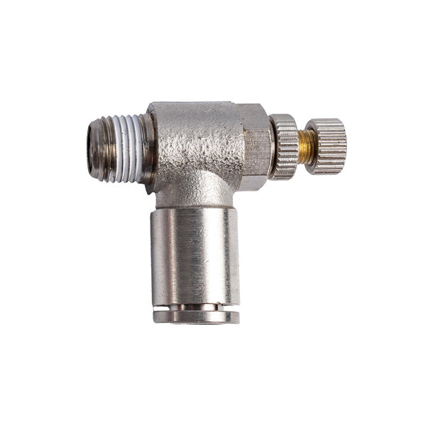 Metal Flow Control Valve 6mm x 1/8" - Pneumatic Fitting for Airflow Adjustment
