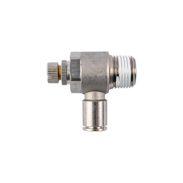 Metal Flow Control Valve - 10mm x 1/2" Male Thread Pneumatic Speed Controller - chavda.com