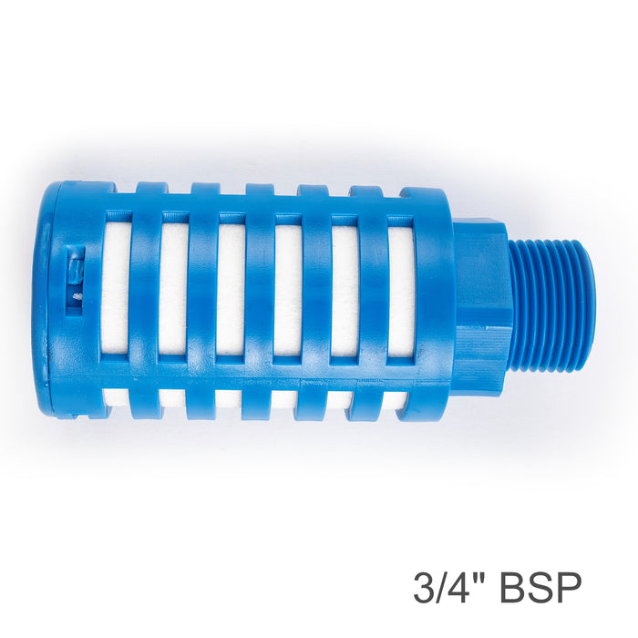 Chavda.com PLASTIC BREATHER SILENCER 3/4\' M BLUE. Air Filter.