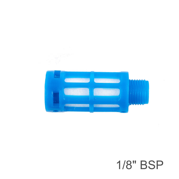 Blue Plastic Breather Silencer 1/8" BSP - Pneumatic Muffler for Air Compressors & Vacuum Pumps