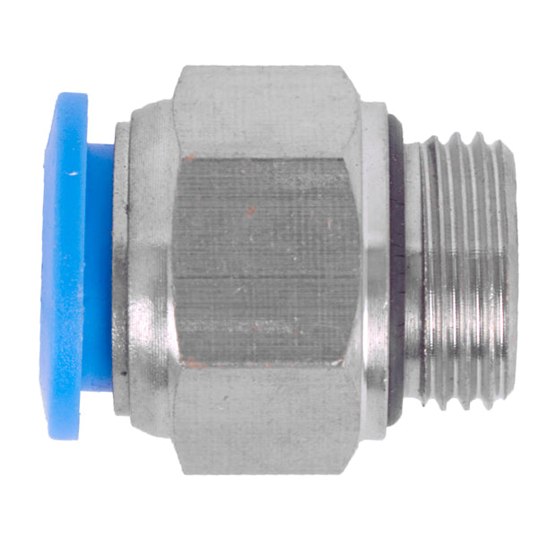 Straight Stud Fitting, 12mm Tube, 3/8" Male Thread, Pneumatic Push to Connect, Air Hose Connector