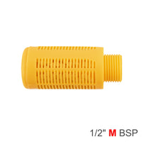 Orange Plastic Breather Silencer, 1/2 inch BSP Fitting, Pneumatic Muffler