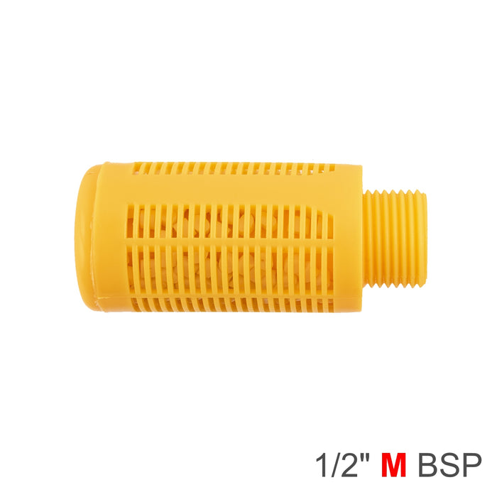 Orange Plastic Breather Silencer, 1/2 inch BSP Fitting, Pneumatic Muffler