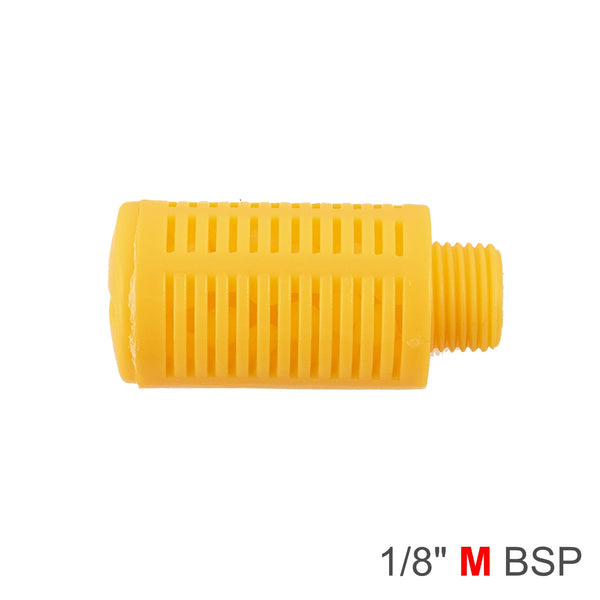 Orange Plastic Breather Silencer - 1/8" Male BSP - Air Compressor Muffler Pneumatic Exhaust Muffler