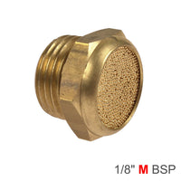 Brass Pneumatic Muffler Flat, 1/8