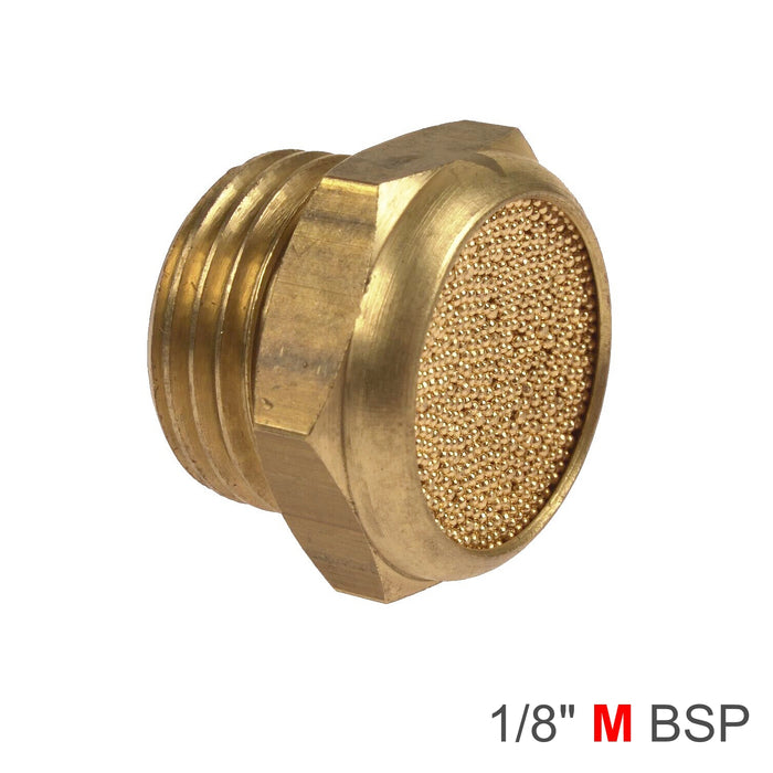 Brass Pneumatic Muffler Flat, 1/8