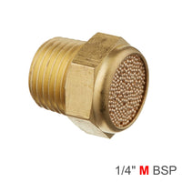 Brass Muffler Flat 1/4 inch Male BSP Pneumatic Air Compressor Silencer Fitting