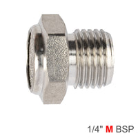 Metal Muffler Flat 1/4 inch Male BSP Fitting - Exhaust Air Silencer Pneumatic Fitting Connector -Threaded Adapter