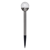 SolarMate Crackle Ball Solar Light - Stainless Steel Path Light. Energy Saving Garden Lighting.