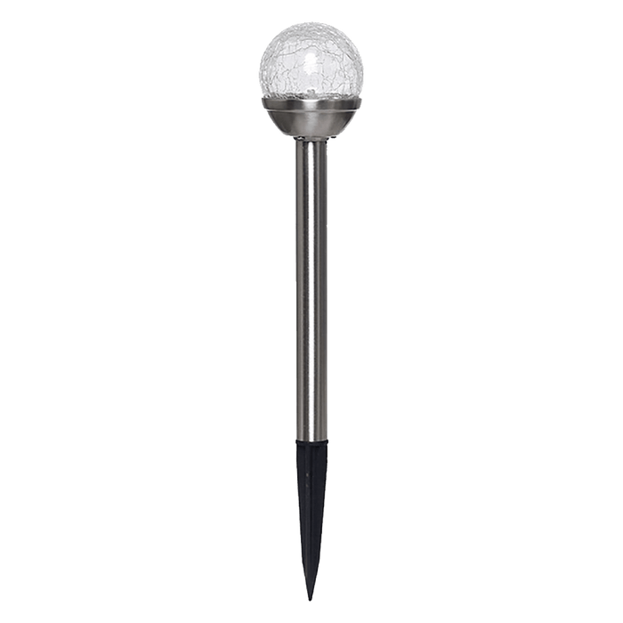 SolarMate Crackle Ball Solar Light - Stainless Steel Path Light. Energy Saving Garden Lighting.