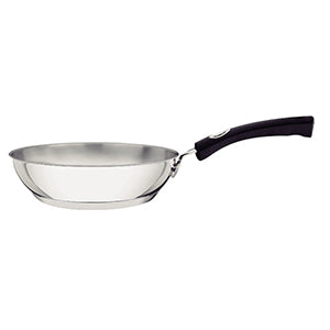 Tramontina Solar Silicone Stainless Steel Shallow Frying Pan With Tri-Ply Base And Silicone Handle, 20Cm 1.3L - 62135/200