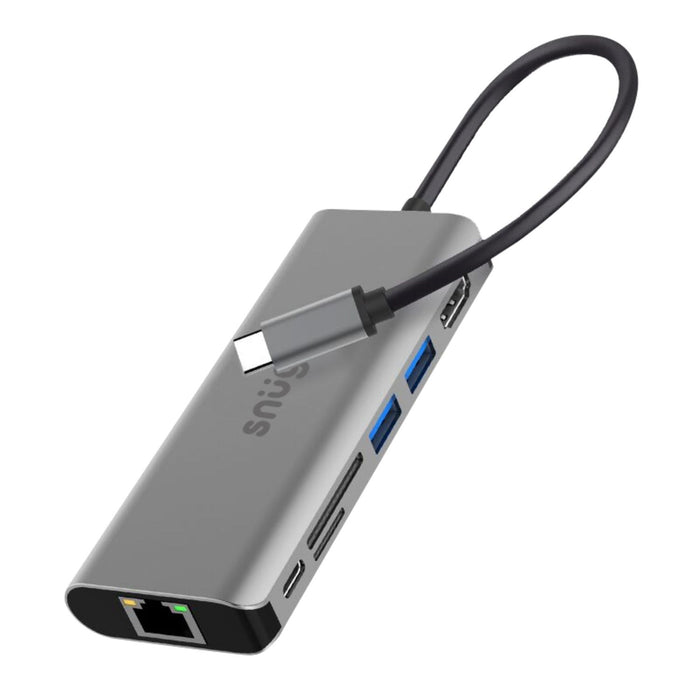 SNUG 7 PORT MULTIFUNCTION HUB WITH USB TYPE-C