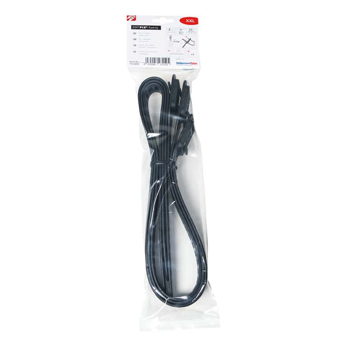 Hellermanntyton Cable Tie Softfix 880 x 28mm Black - SOFTXXL