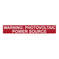 HELLERMANNTYTON Photovoltaic (PV) Power Source Warning Label - White on Red, 25x165mm - High Voltage Solar Safety