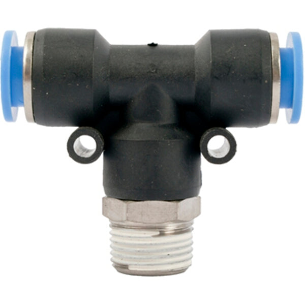 PU Hose Fitting Tee Connector 10mm-3/8" Male | Pneumatic Fitting | Chavda.com