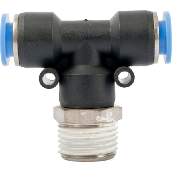 PU Hose Fitting Tee 10mm - 1/2 M Male Thread Pneumatic Connector | Chavda.com