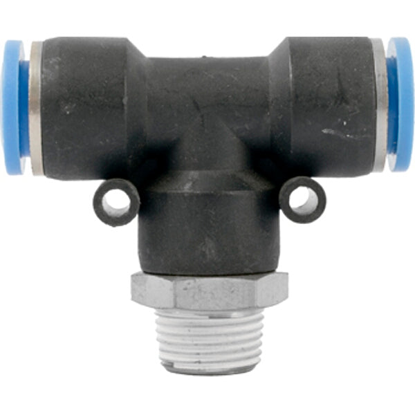 Pneumatic Tee Fitting - 12mm Hose Barb to 3/8