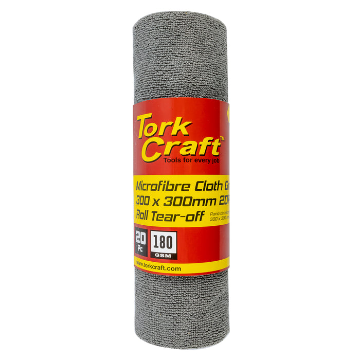 Tork Craft Microfibre Cloth Grey 300 Mm X 300 Mm 20 Pc Roll Tear Off 180 Gsm Spc00105