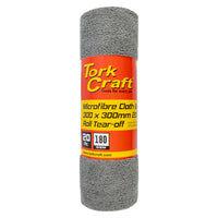 MICROFIBRE CLOTH GREY 300MM X 300MM 20PC ROLL TEAR-OFF 180GSM