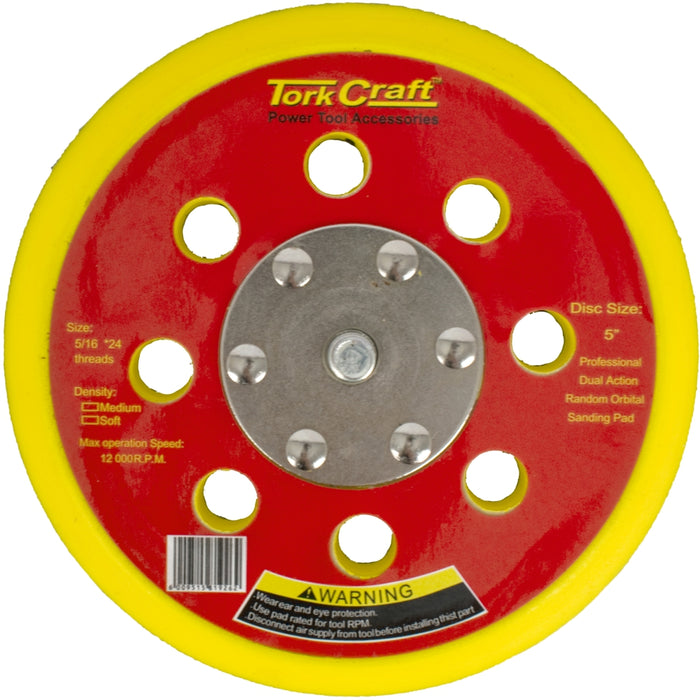 Tork Craft Da Sander Pad Hook And Loop 5 16 24 Unf 8 Holes Med Soft 125 Mm 5' Spc00113