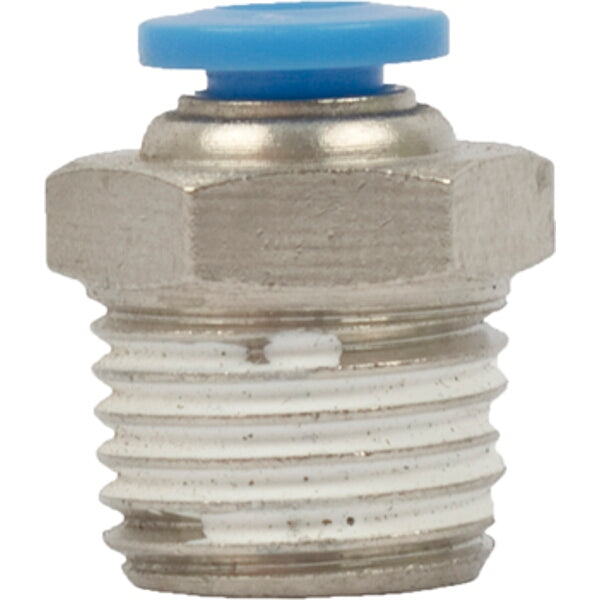 PU Hose Fitting Straight Stud 4mm - 1/4 M. Pneumatic Fitting for Air Hose Connections. Straight Male Connector.