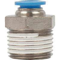 Pneumatic Fitting, 8mm Push-to-Connect Straight Stud, 1/2