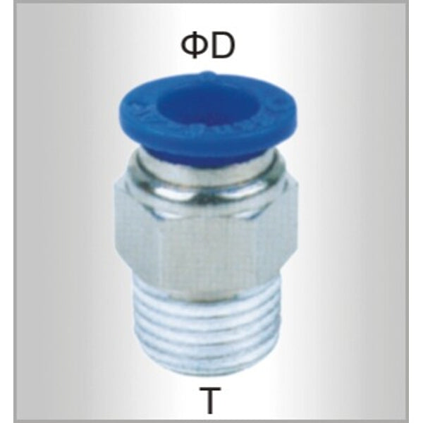 PU Hose Fitting Straight Stud 10mm-3/8 M | Pneumatic Connector | chavda.com