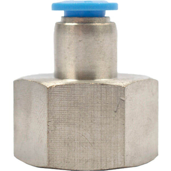 Pneumatic Fitting: Push to Connect Straight Stud Hose Fitting, 6mm Tube to 1/2" Female Thread Adapter