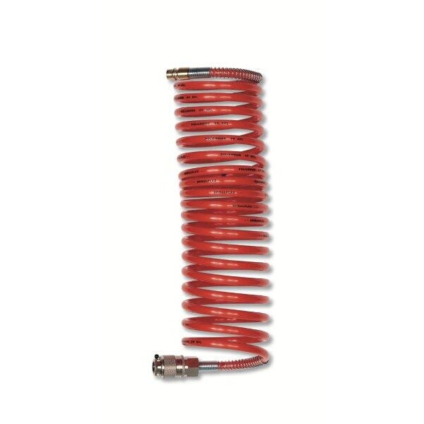 Red Spiral Air Hose 3M with Quick Coupler | Pneumatic Compressor Hose