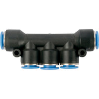 10mm PU Hose Manifold Fitting - Pneumatic Air Line Splitter, 3-Way Connector