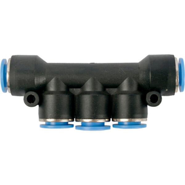 10mm PU Hose Manifold Fitting - Pneumatic Air Line Splitter, 3-Way Connector