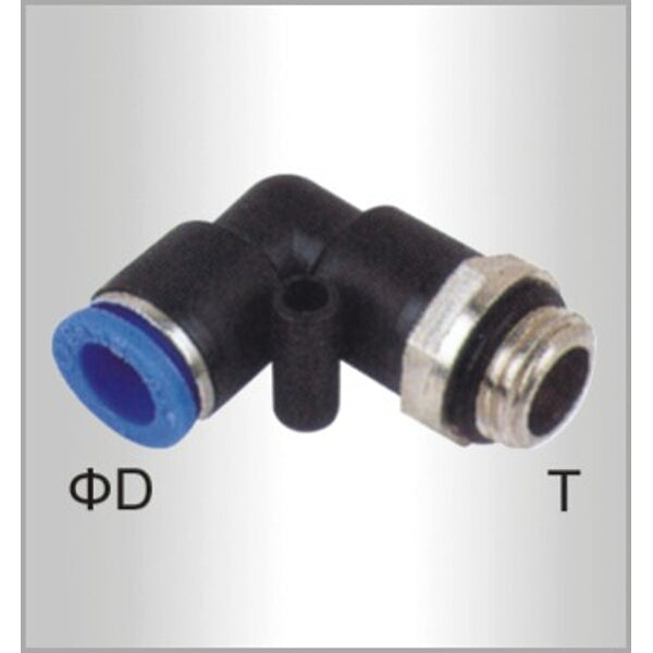 PU Hose Fitting Elbow 8mm-1/2 M - Pneumatic Connector, 90 Degree - Elbow Fitting for Air Hose