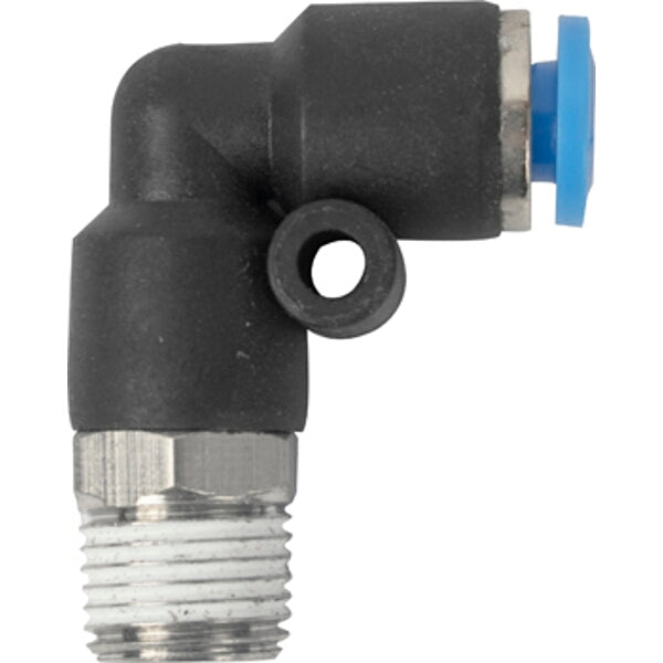 Pneumatic Elbow Fitting - 4mm PU Hose Connector with 1/8" Threaded Port