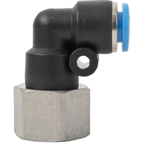 Pneumatic Fitting Elbow 6mm Air Hose Connector - 1/4 BSP Female Thread - Swivel Elbow Connector