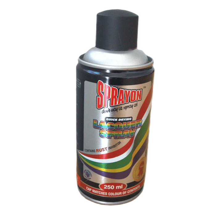 Sprayon Black Matte Spray Paint 250ml - DIY, Rust Inhibitor, Lacquer Spray