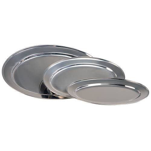 Oval Serving Platter - Stainless Steel 350mm | Professional Catering Presentation | Restaurant, Hotel Use