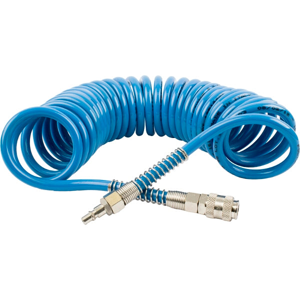 Blue Spiral Air Hose 8MMX12MMX8M with Quick Couplers - chavda.com