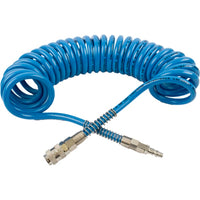 Spiral Air Compressor Hose Blue 8mm x 12mm x 12m with Quick Couplers | Polyurethane Hose | Chavda